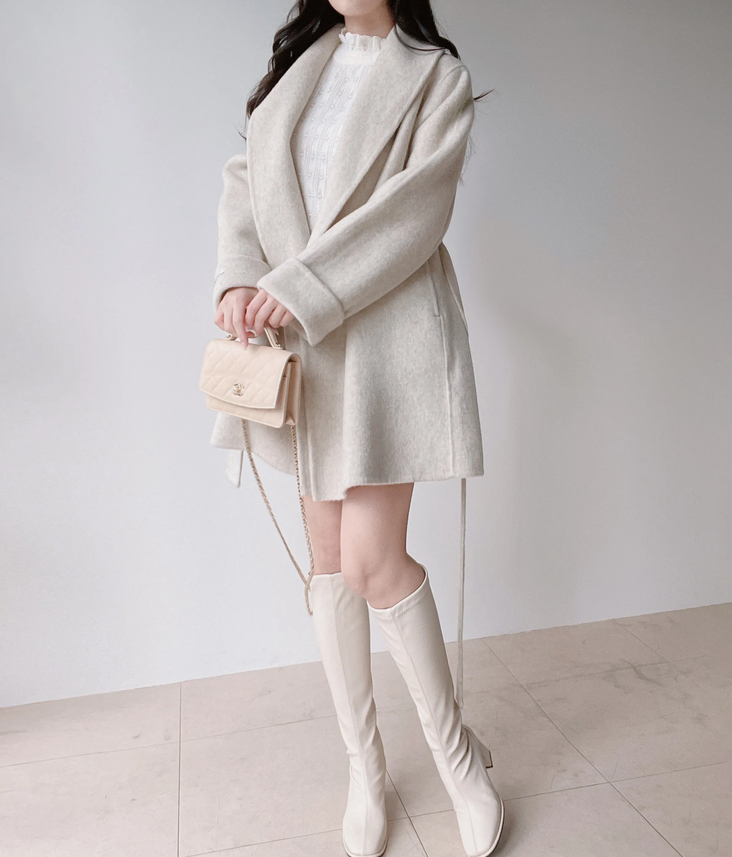 シャギーHラインミニフェイクポケットフェイクボタンバックゴムサイドジップスカート | mirangmirang | 詳細画像32