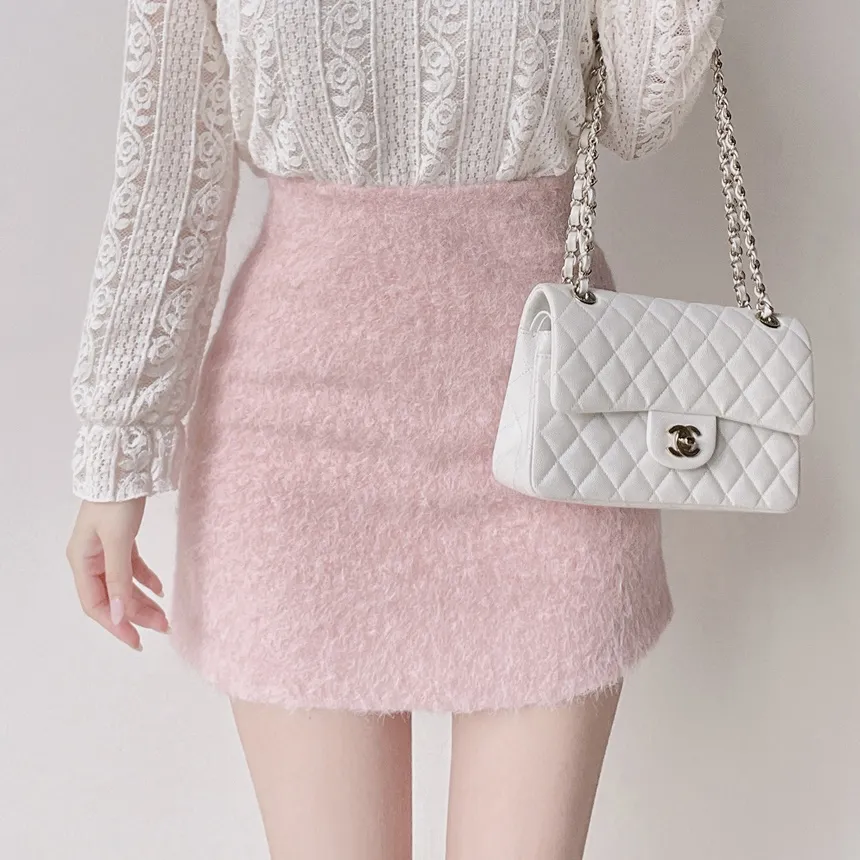 Hラインミニシンプルサイドジップスカート | mirangmirang | 詳細画像2