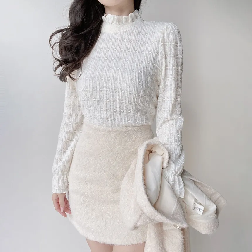 Hラインミニシンプルサイドジップスカート | mirangmirang | 詳細画像41