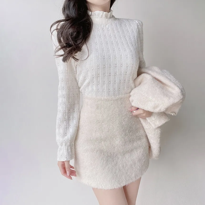 Hラインミニシンプルサイドジップスカート | mirangmirang | 詳細画像45