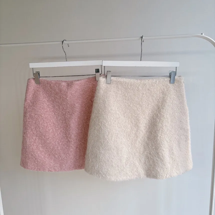 Hラインミニシンプルサイドジップスカート | mirangmirang | 詳細画像59