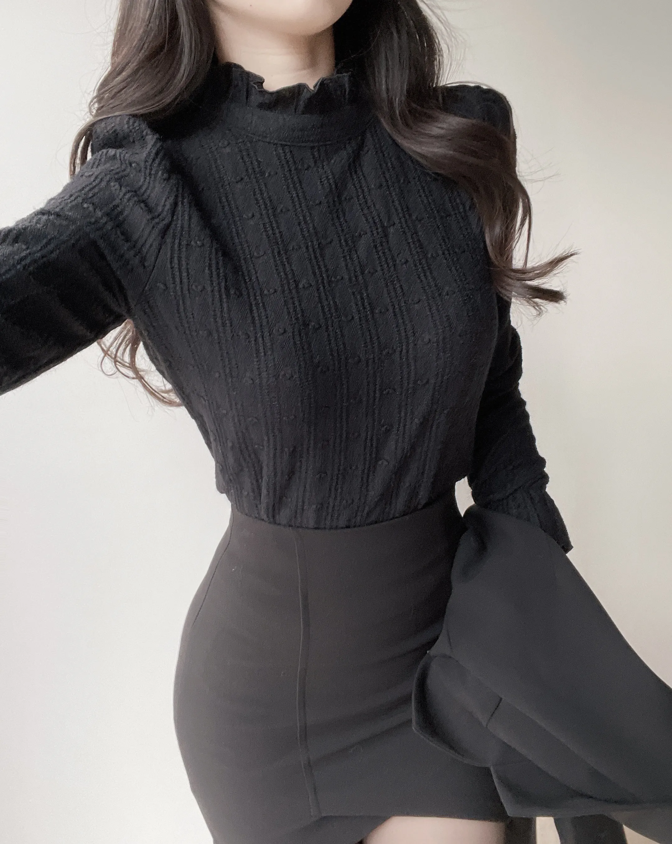 肩パッドテーラードカラーショートジャケット | mirangmirang | 詳細画像16