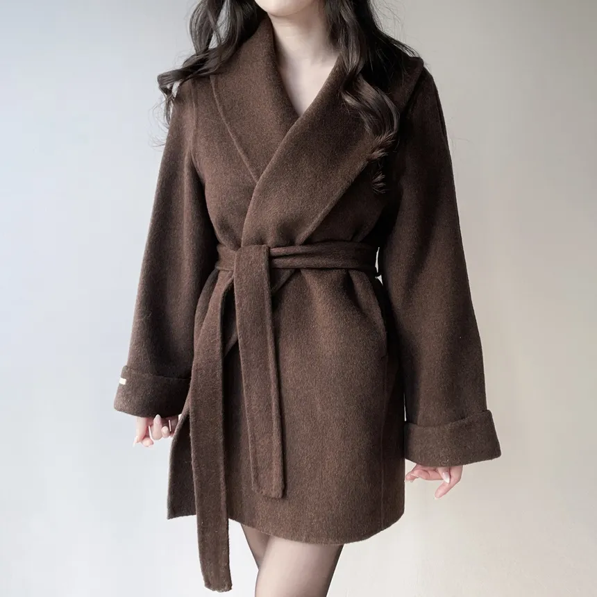 ウール混ハーフショールカラーコートストラップ付 | mirangmirang | 詳細画像40