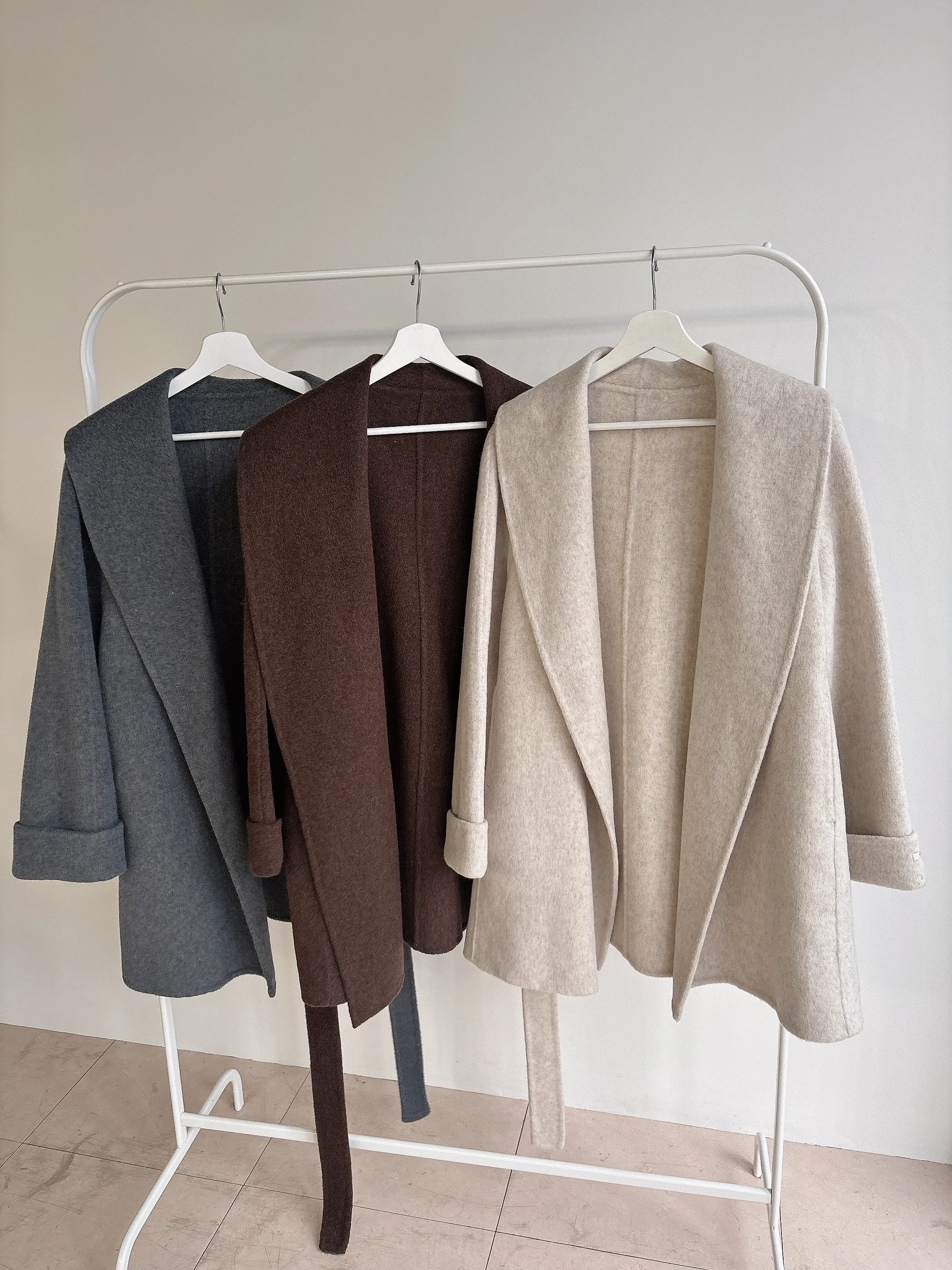 ウール混ハーフショールカラーコートストラップ付 | mirangmirang | 詳細画像41