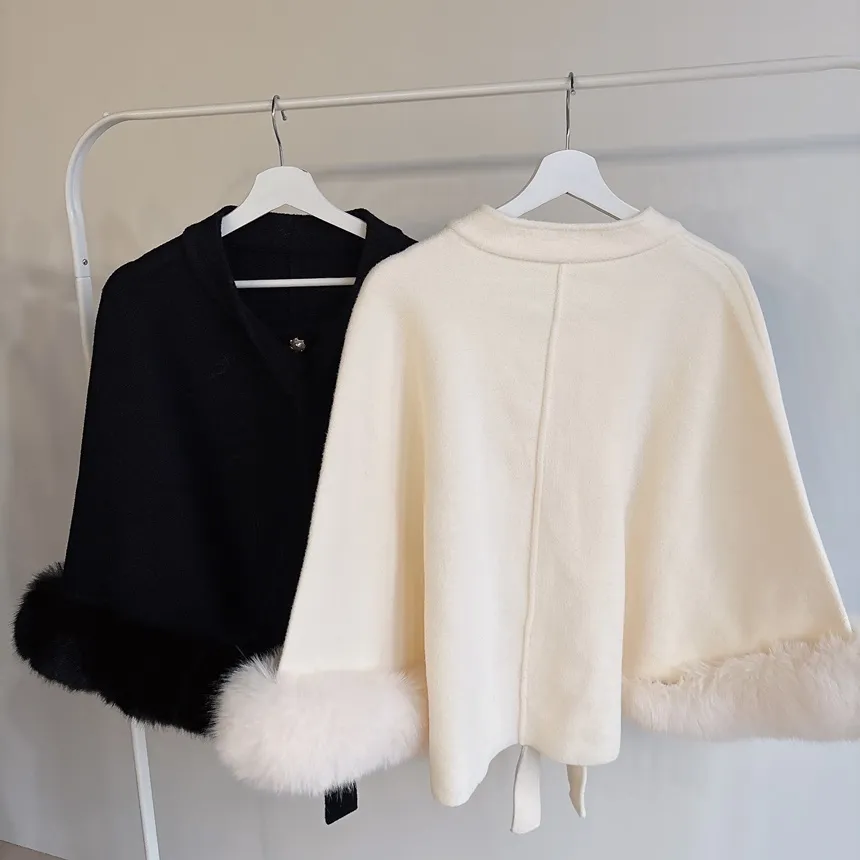 エコファーウール混リボンパール調ボタンコート | mirangmirang | 詳細画像39