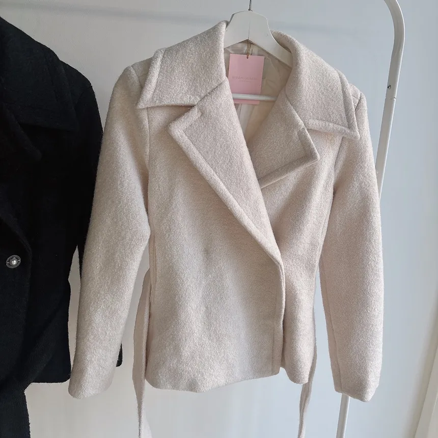 ウール混ペプラムテーラードカラーワンボタンコートストラップ付 | mirangmirang | 詳細画像39