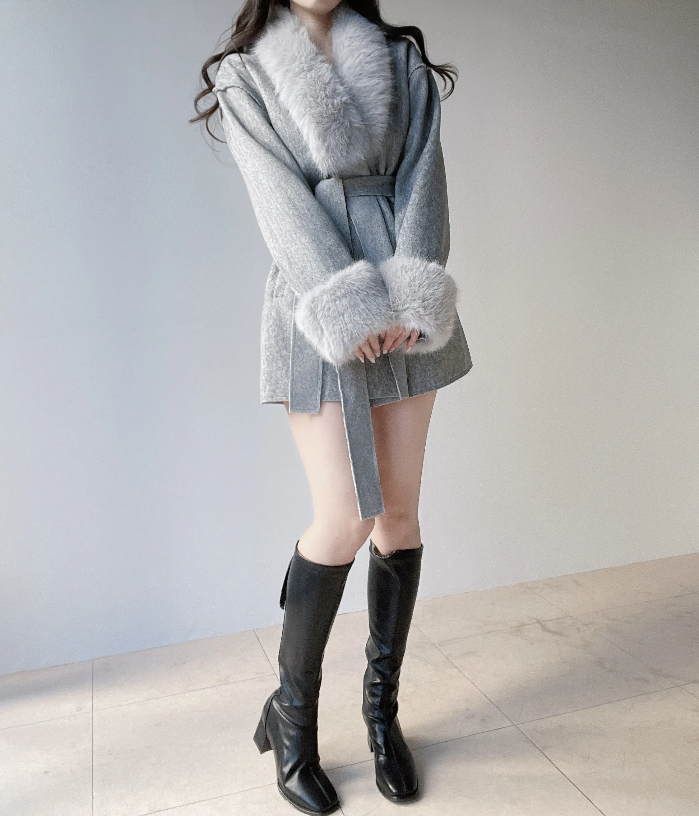 エコファーハーフコートストラップ付 | mirangmirang | 詳細画像17