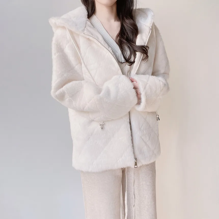 エコファーフードキルティングジャンパー | mirangmirang | 詳細画像17