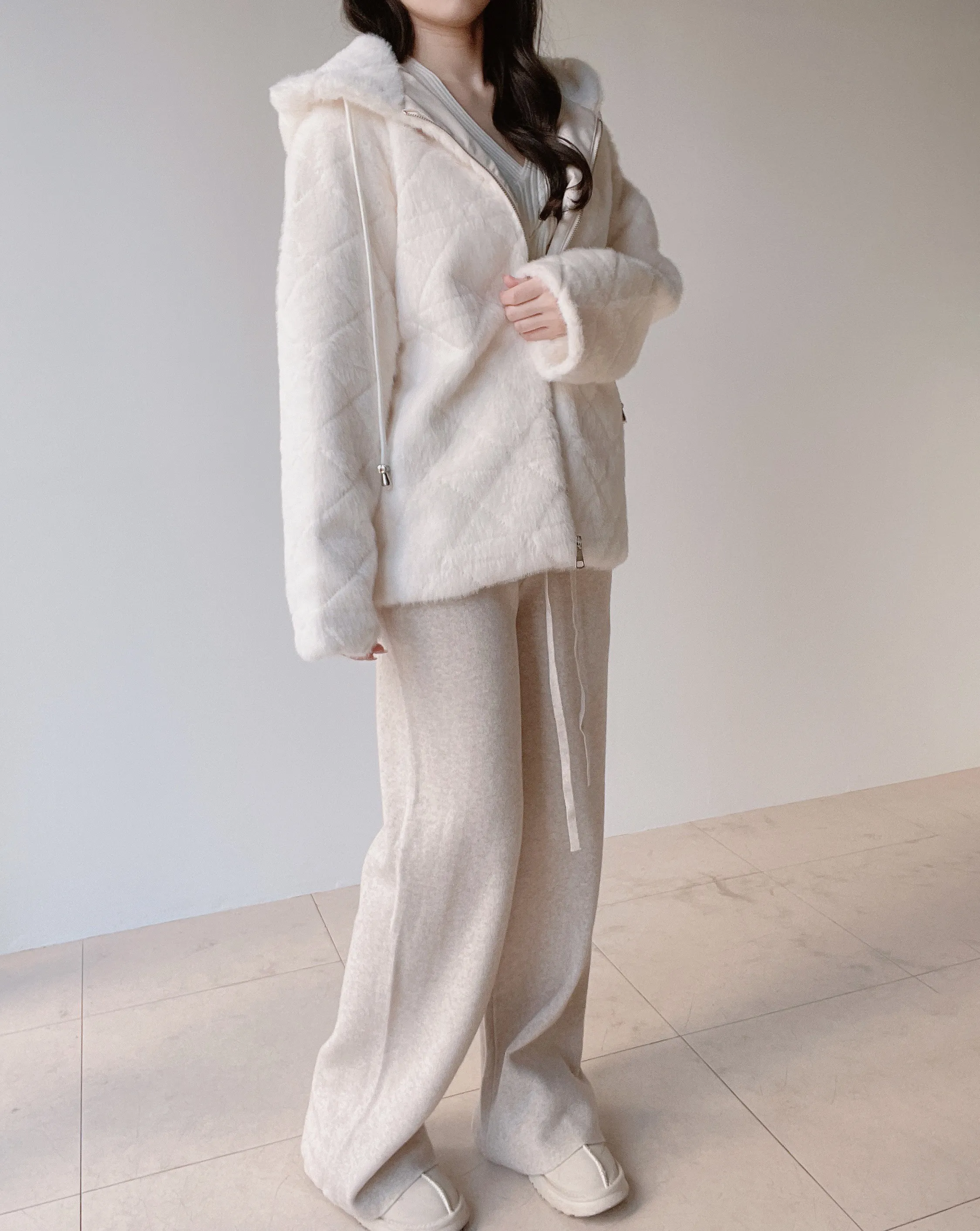 エコファーフードキルティングジャンパー | mirangmirang | 詳細画像19