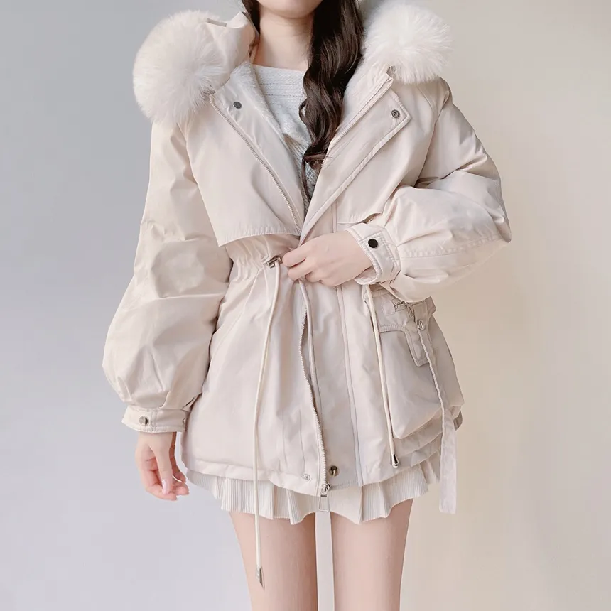 エコファーフードドローストリングジャンパー | mirangmirang | 詳細画像6