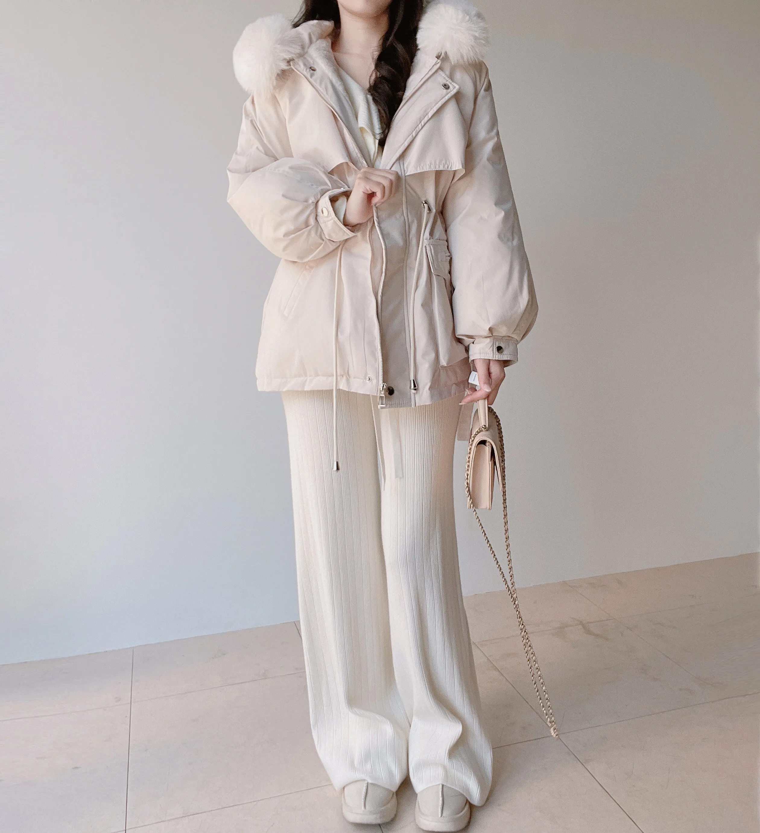 エコファーフードドローストリングジャンパー | mirangmirang | 詳細画像28