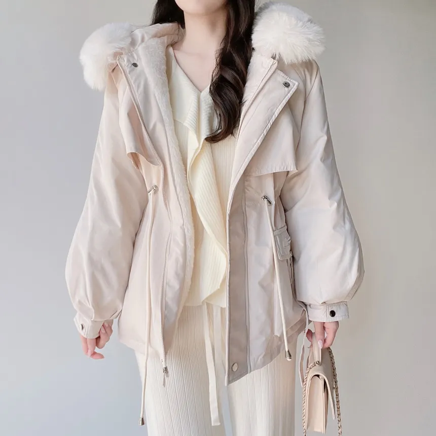 エコファーフードドローストリングジャンパー | mirangmirang | 詳細画像29