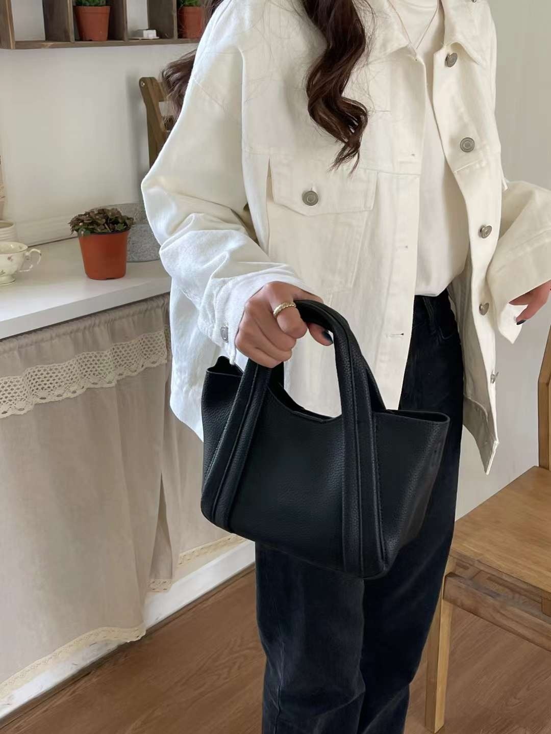 レザー調ショルダーバッグトートバッグ2WAYストラップセット(バックルあり) | 詳細画像9