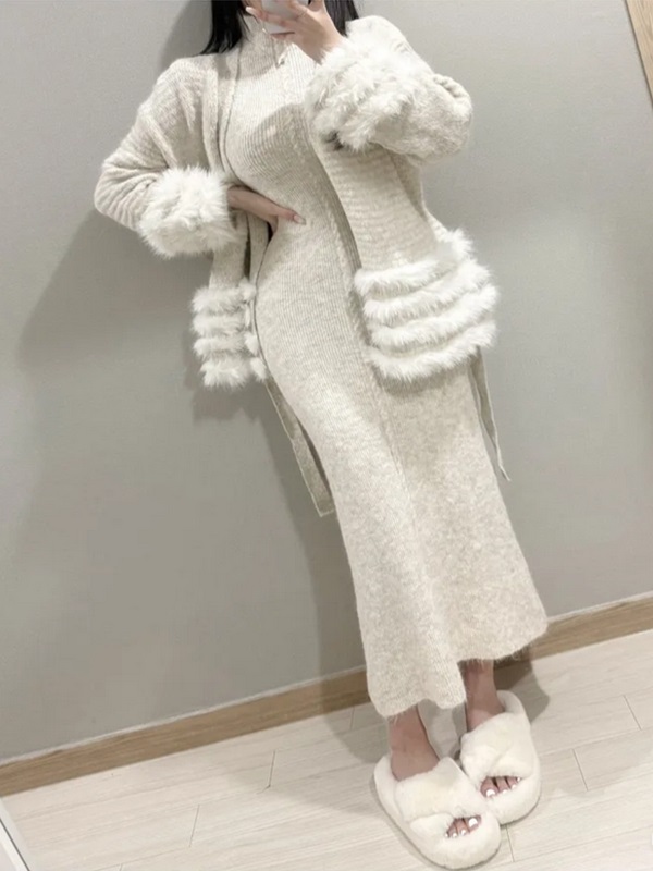 ニットコンビエコファールーズ長袖カーディガンストラップ付 | 詳細画像8