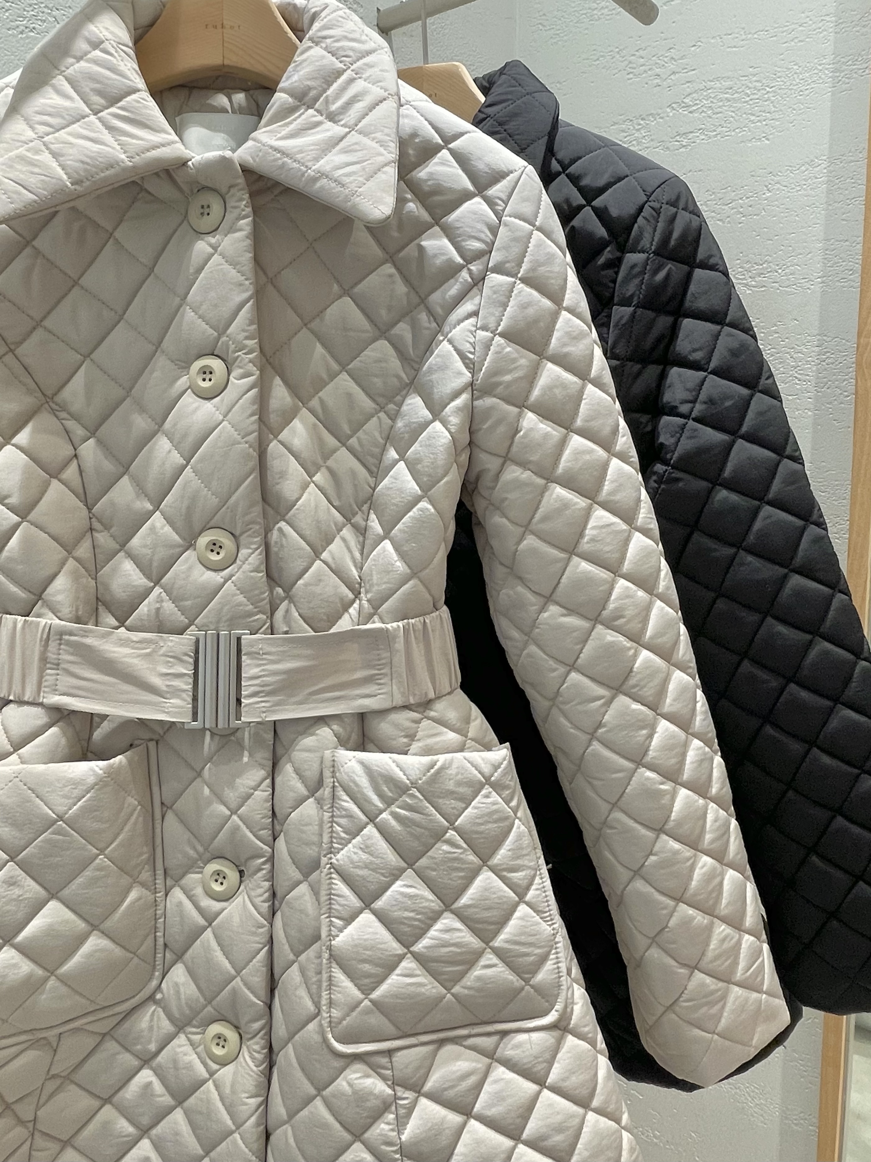 キルティングナイロンボタンカラーポケットコートベルト付 | 詳細画像22