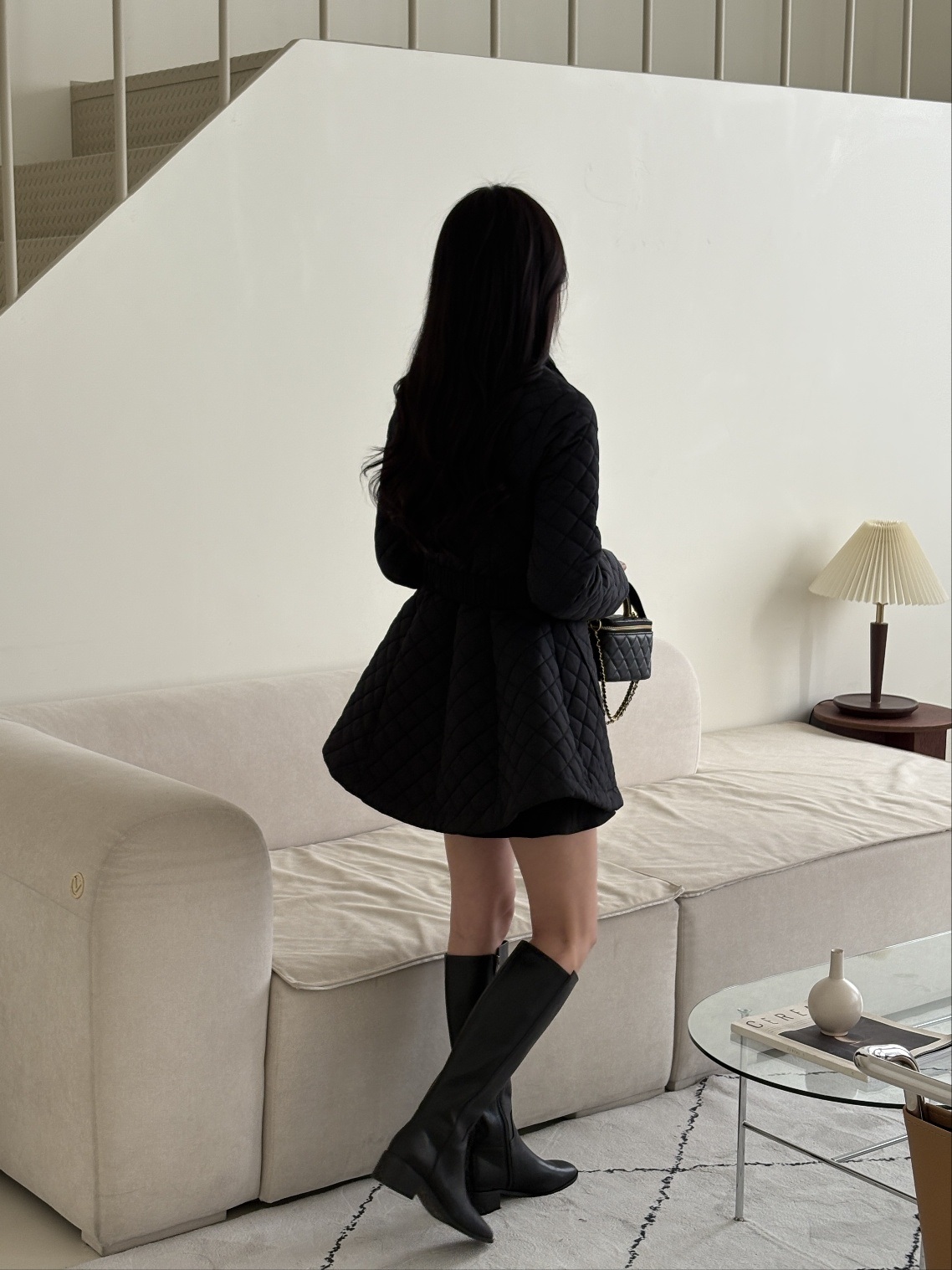 キルティングナイロンボタンカラーポケットコートベルト付 | 詳細画像17