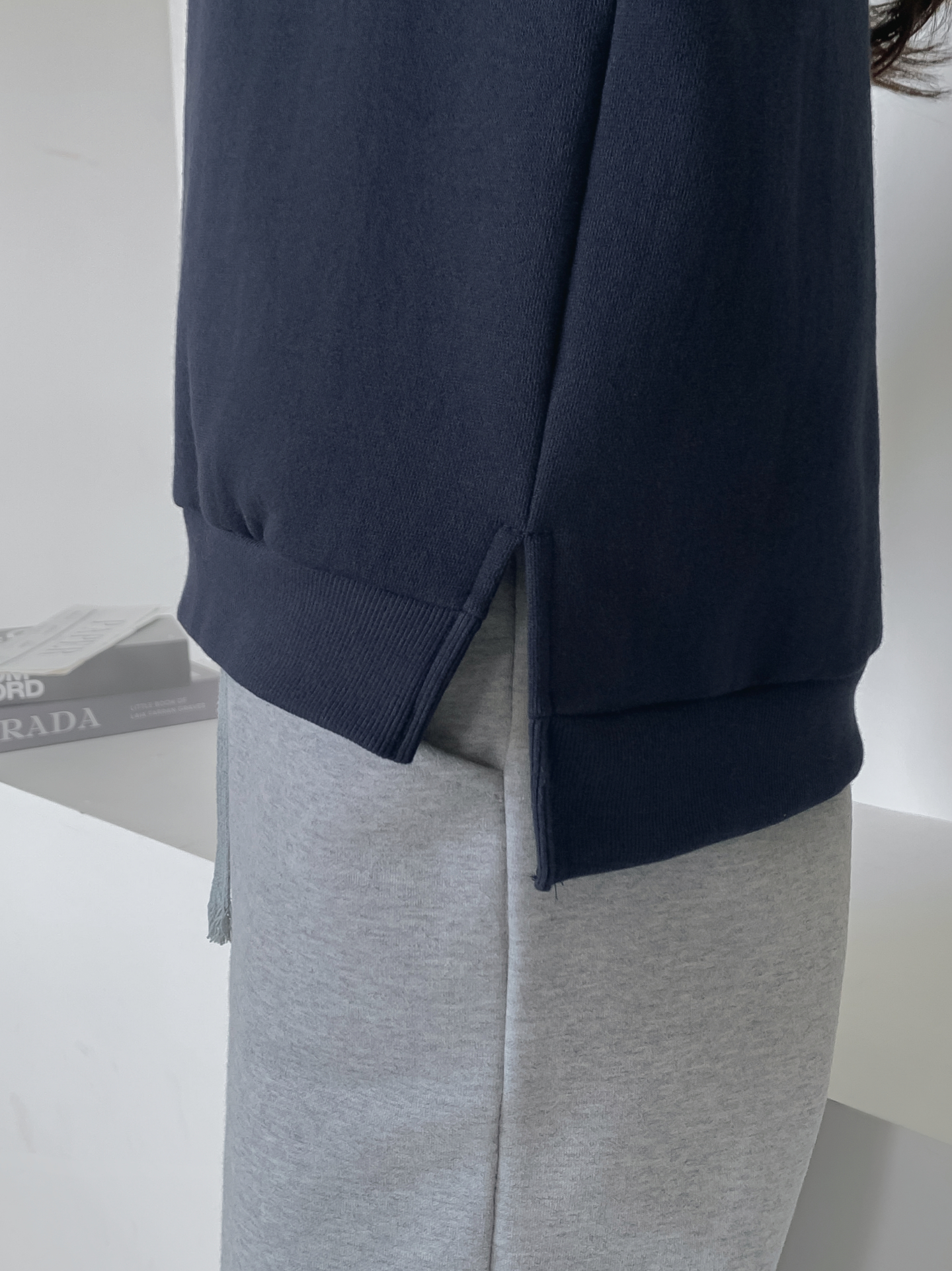 裏起毛ラウンドネック長袖配色スウェット | 詳細画像14