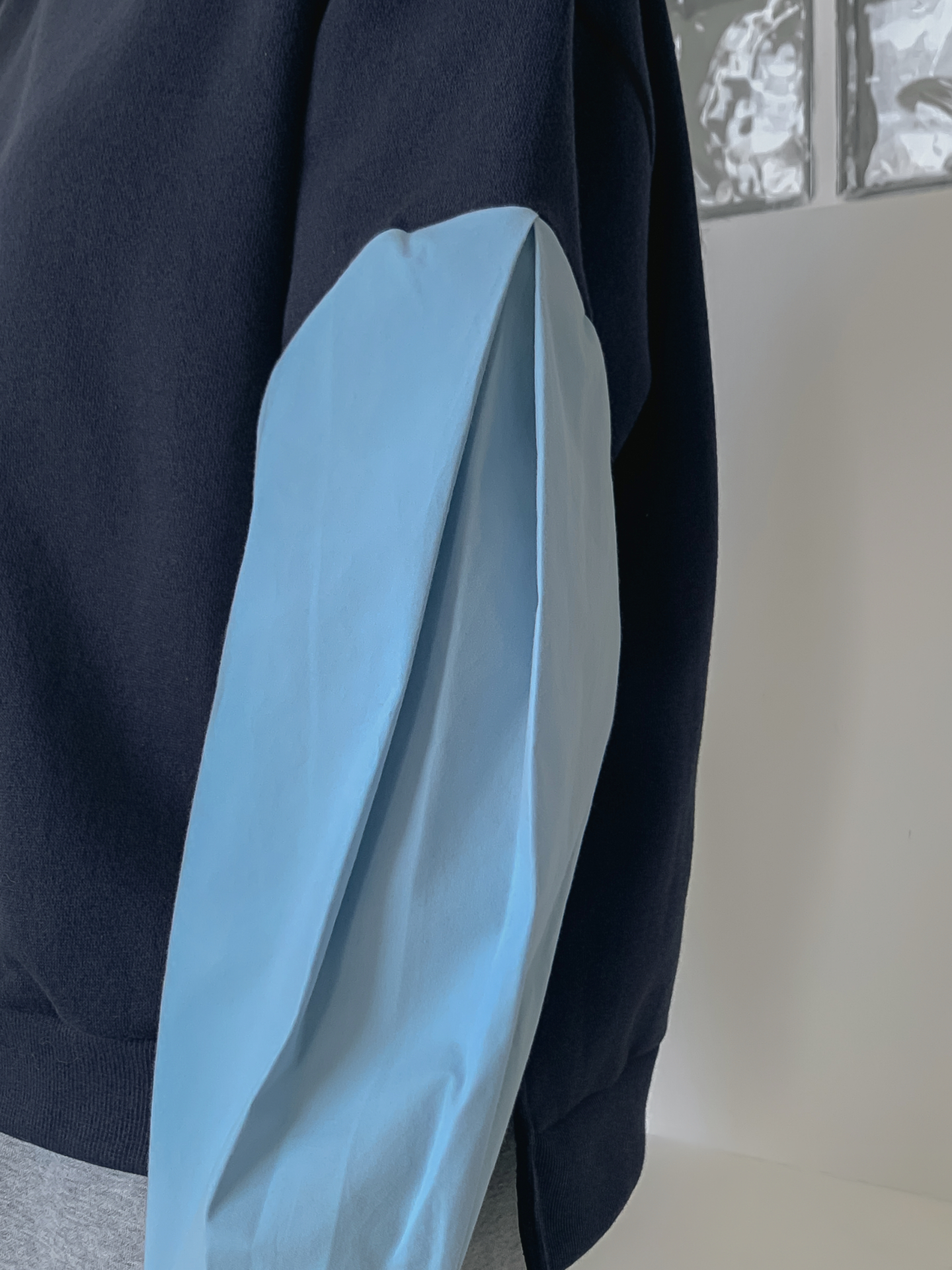 裏起毛ラウンドネック長袖配色スウェット | 詳細画像15