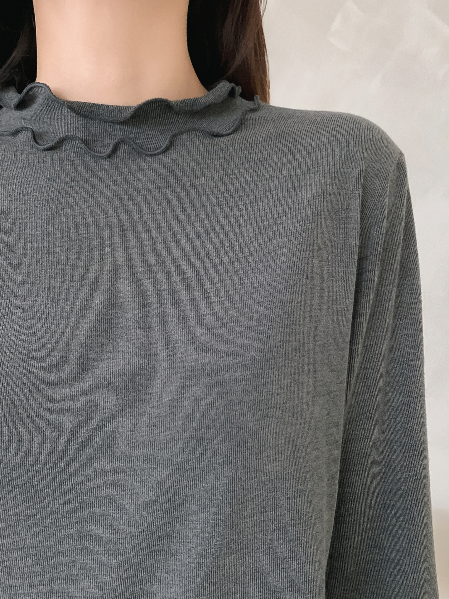 ラウンドネックフリル長袖カラーTシャツ | 詳細画像24