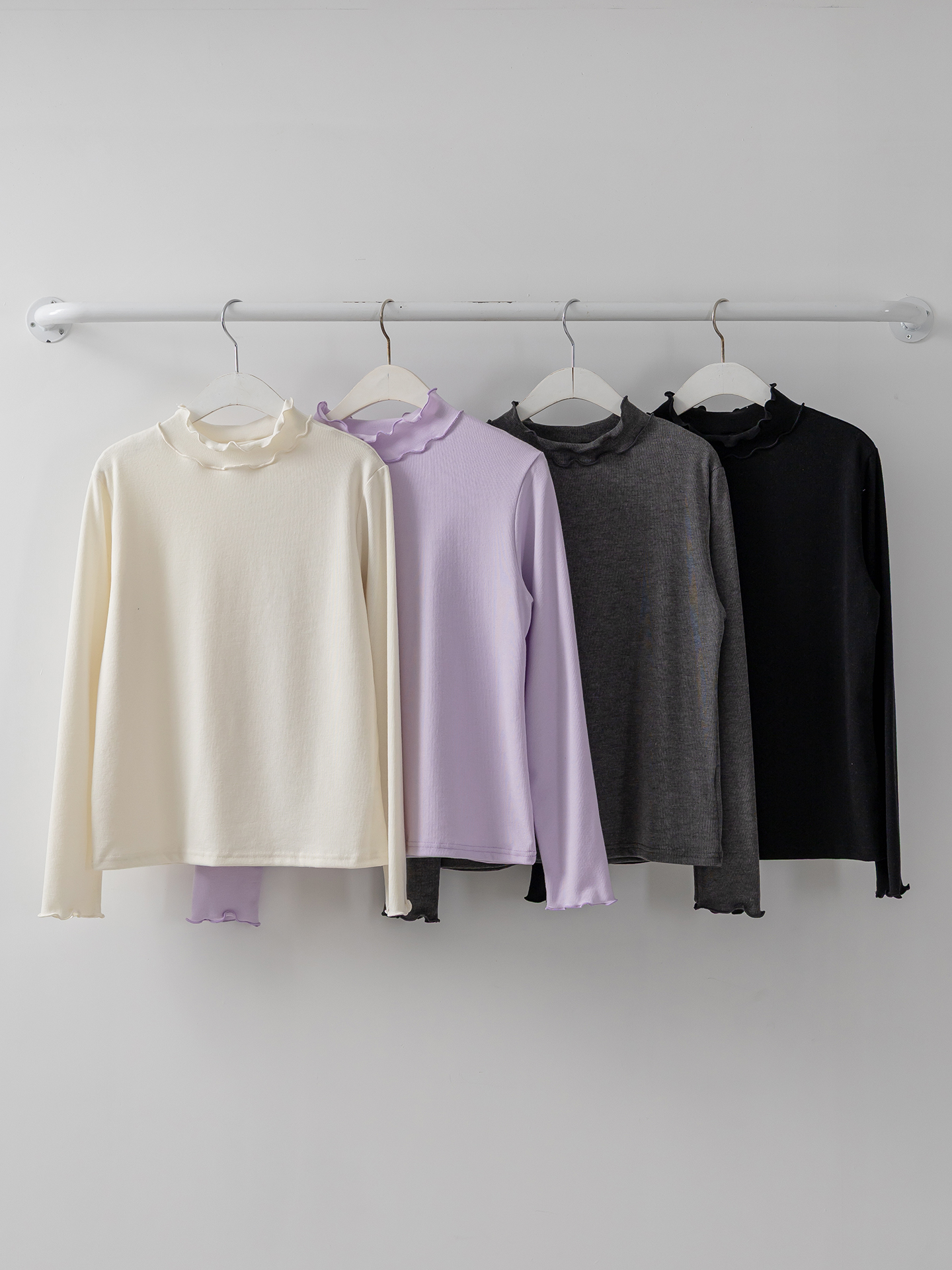 ラウンドネックフリル長袖カラーTシャツ | 詳細画像34