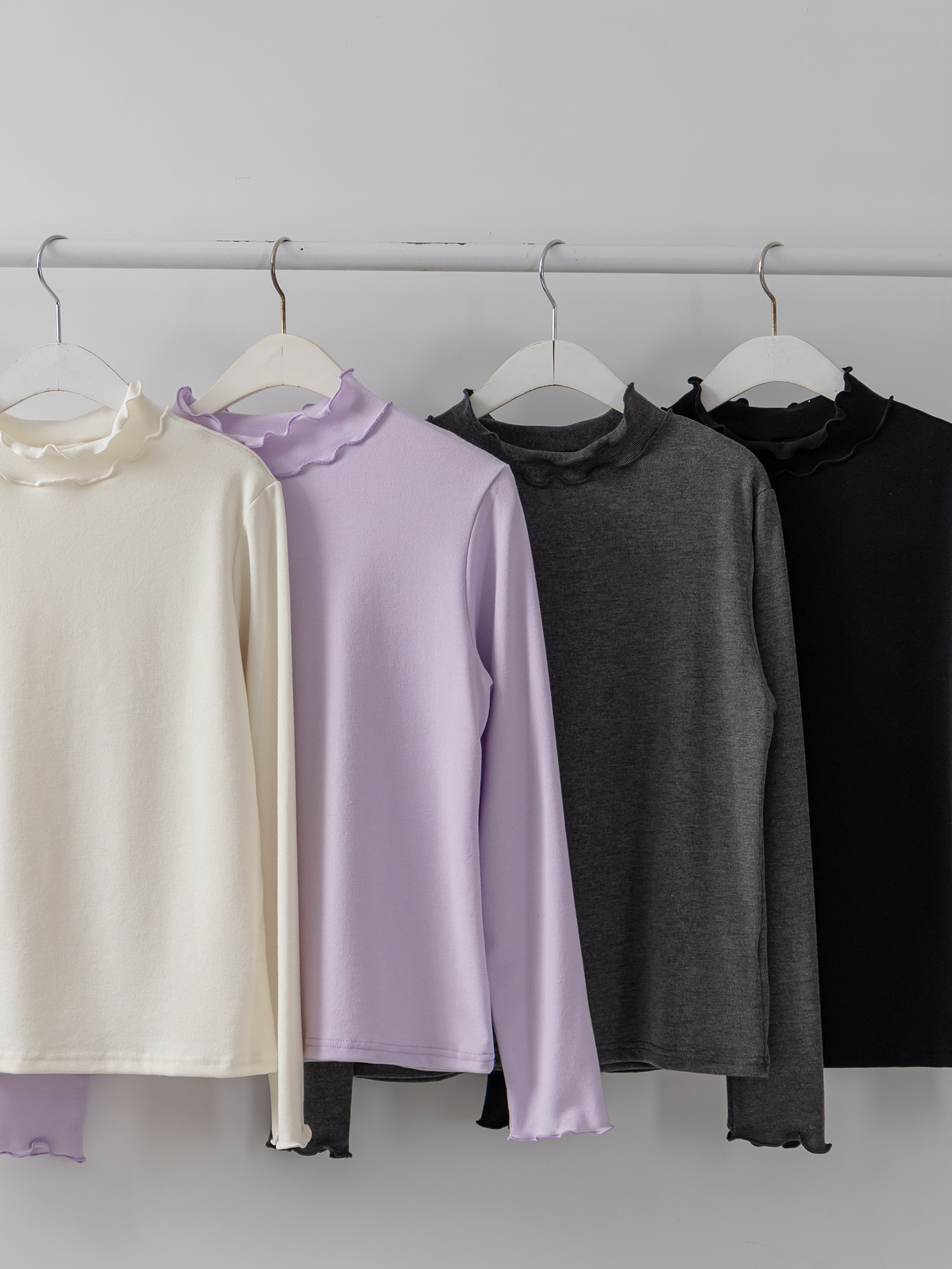 ラウンドネックフリル長袖カラーTシャツ | 詳細画像35