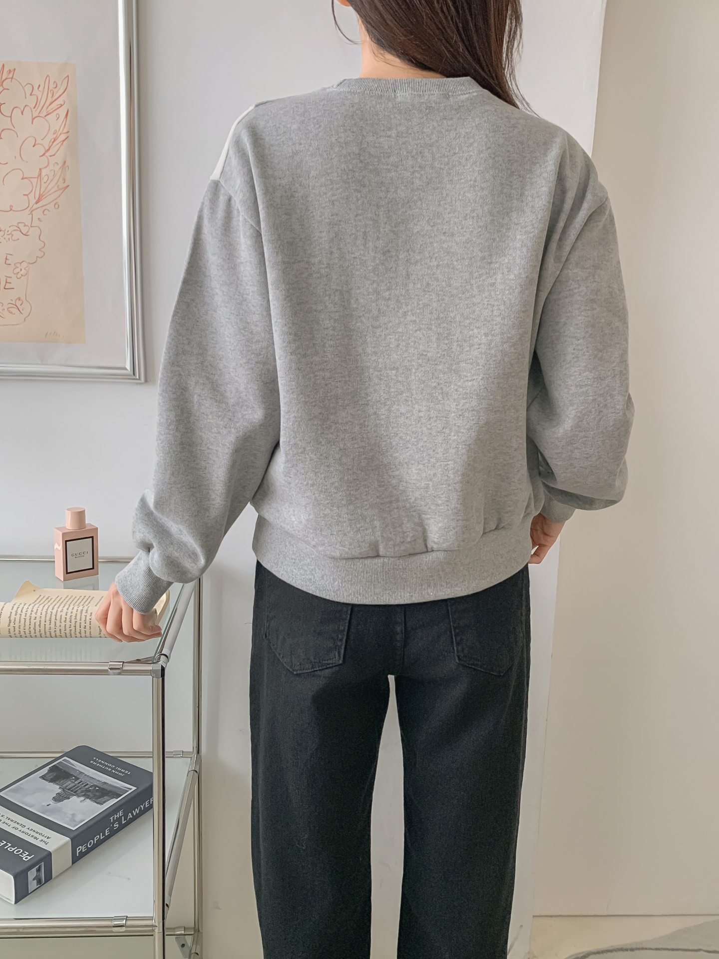 裏起毛ラウンドネック長袖ドット配色スウェット | 詳細画像21