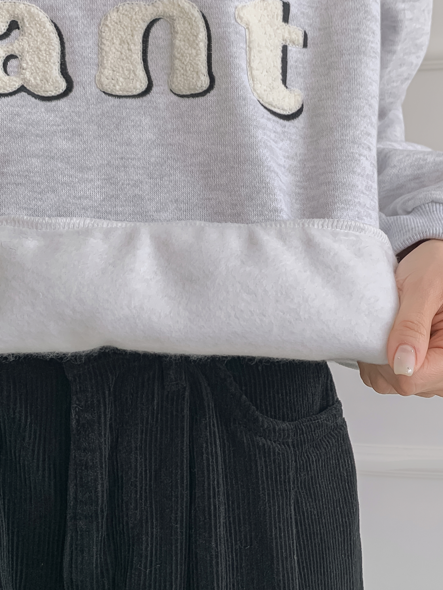 裏起毛ラウンドネック刺繍カラースウェット | 詳細画像10