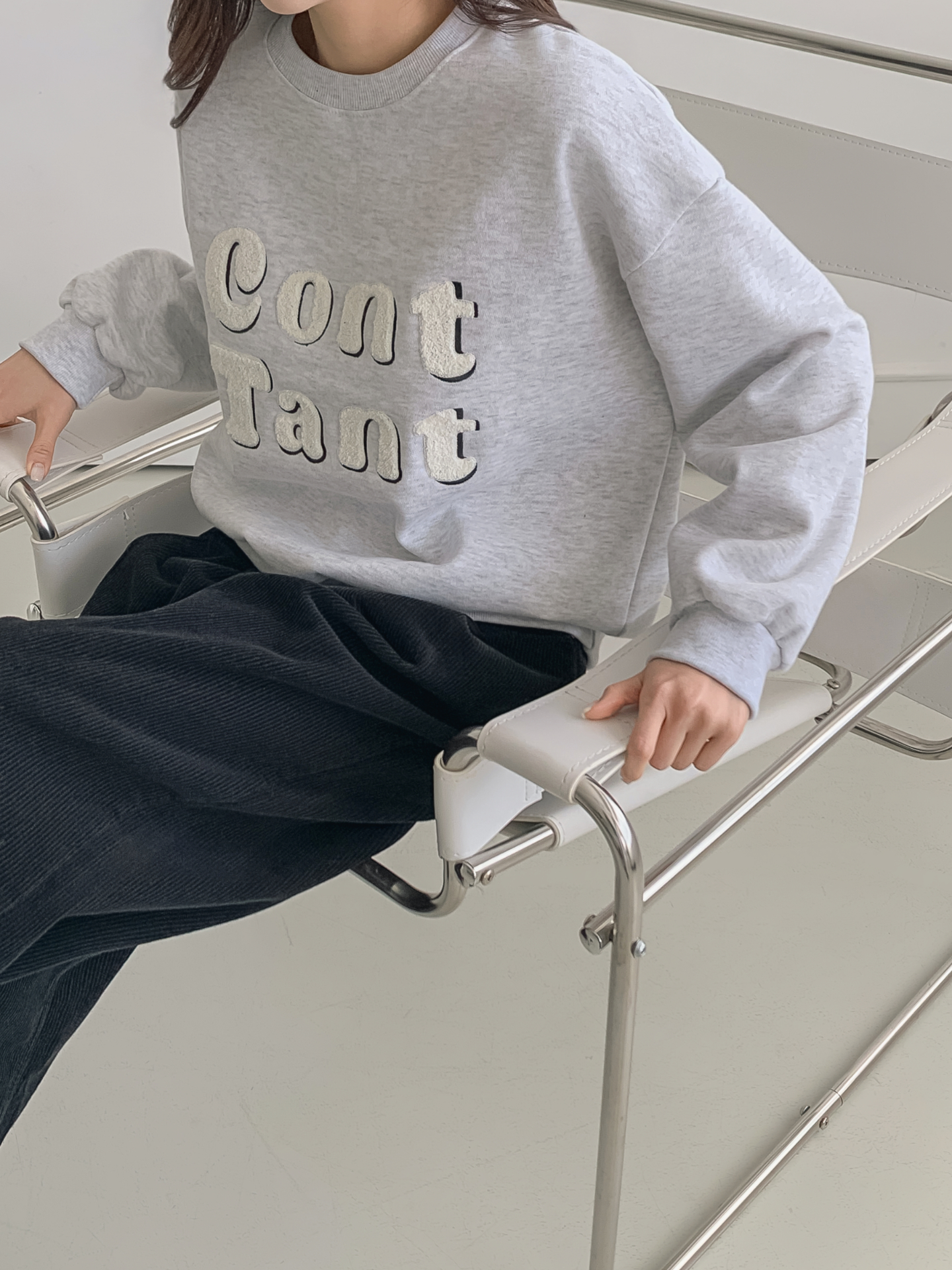 裏起毛ラウンドネック刺繍カラースウェット | 詳細画像11