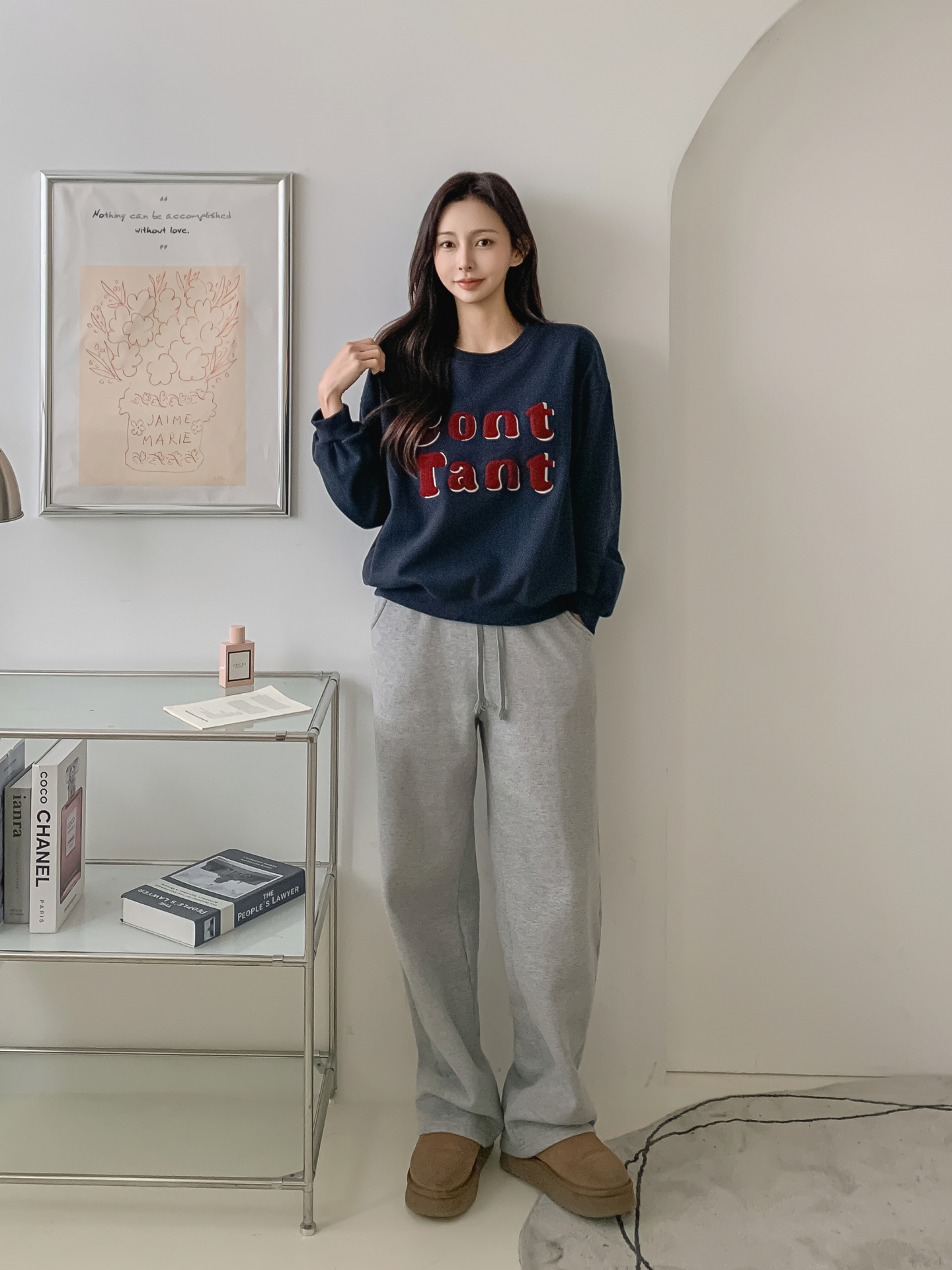 裏起毛ラウンドネック刺繍カラースウェット | 詳細画像17