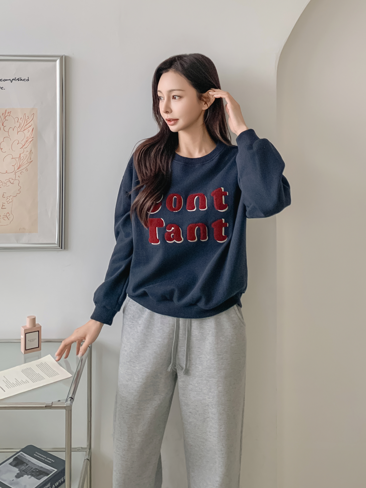 裏起毛ラウンドネック刺繍カラースウェット | 詳細画像18