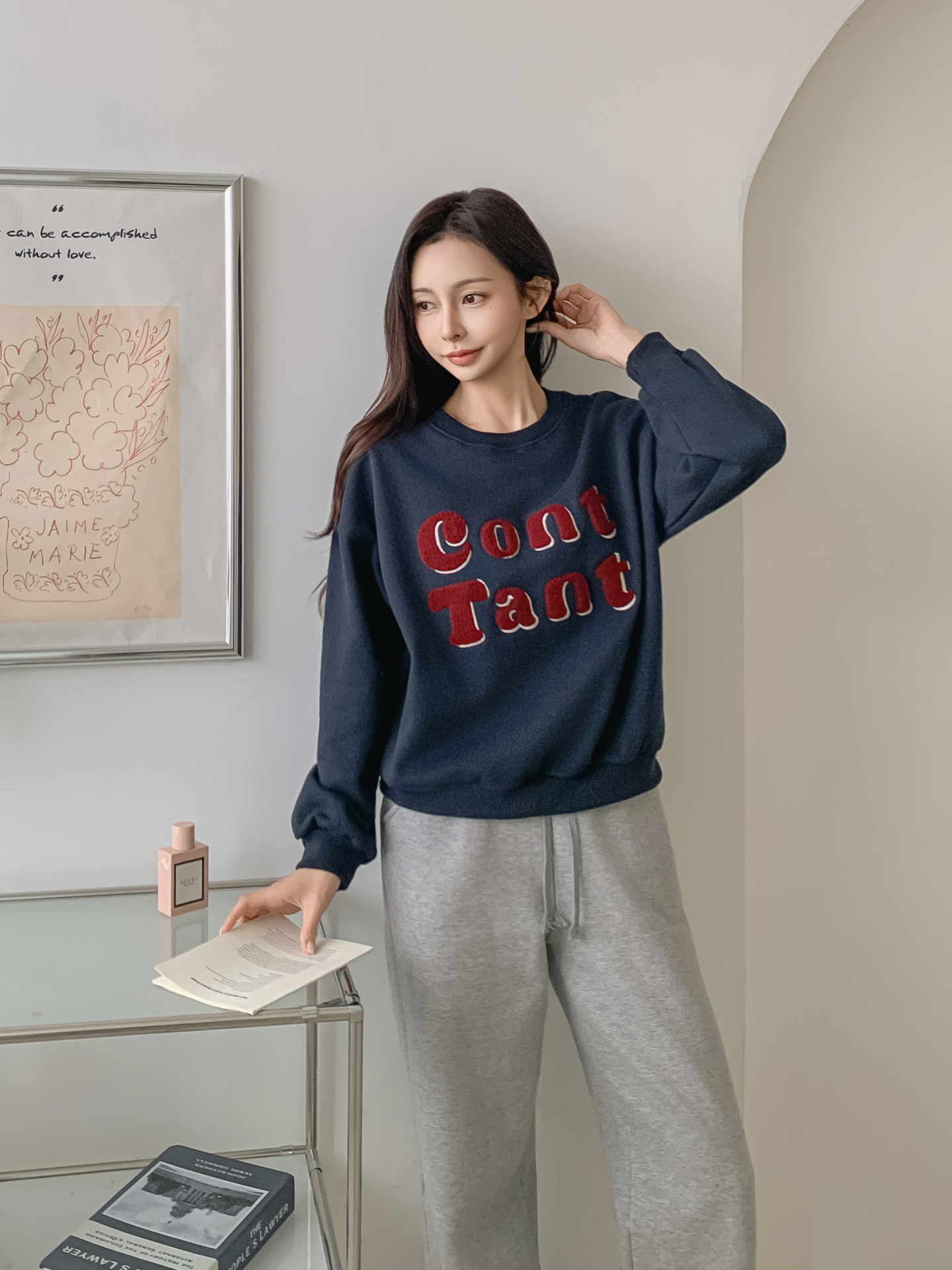 裏起毛ラウンドネック刺繍カラースウェット | 詳細画像22