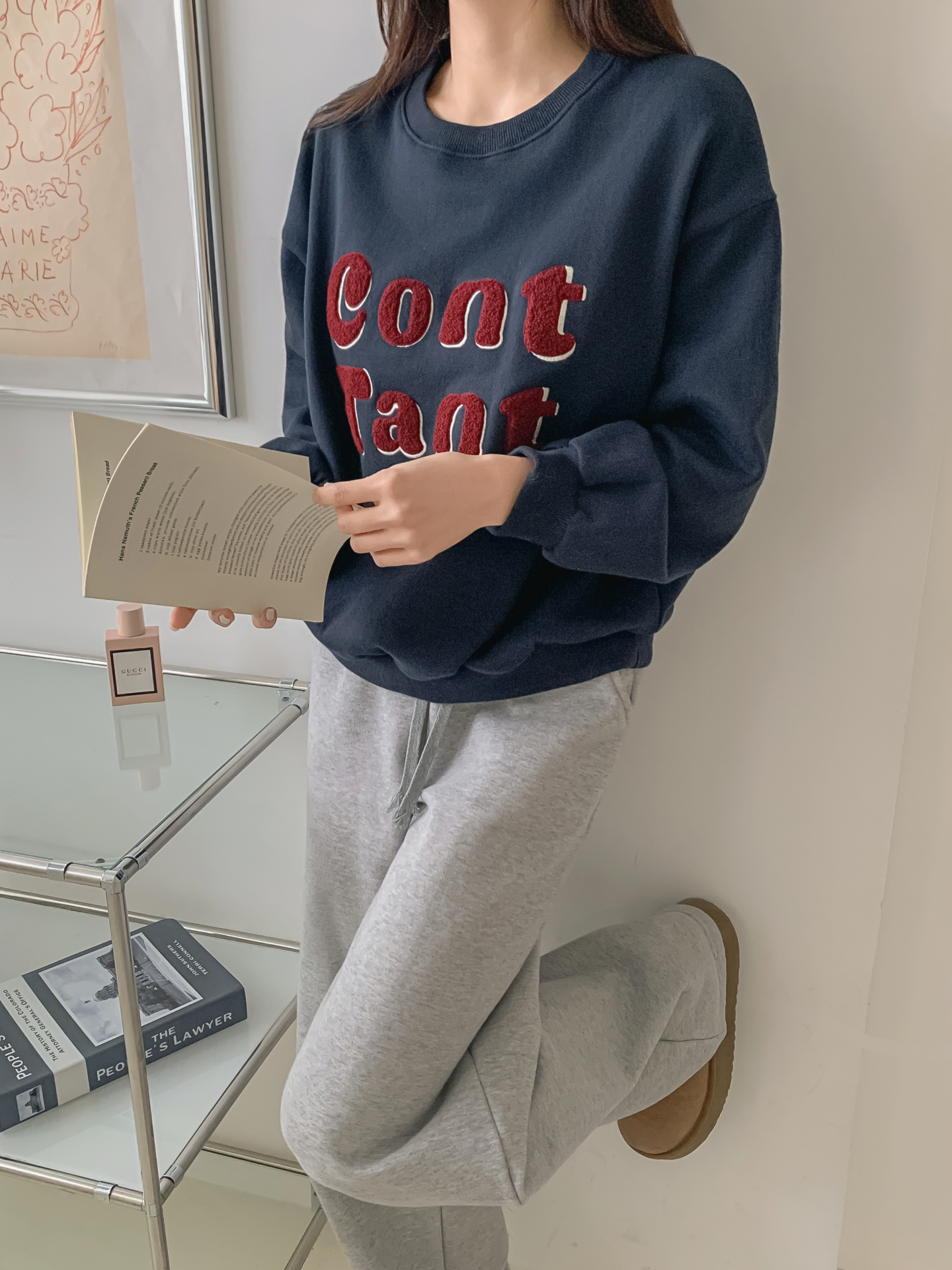 裏起毛ラウンドネック刺繍カラースウェット | 詳細画像23