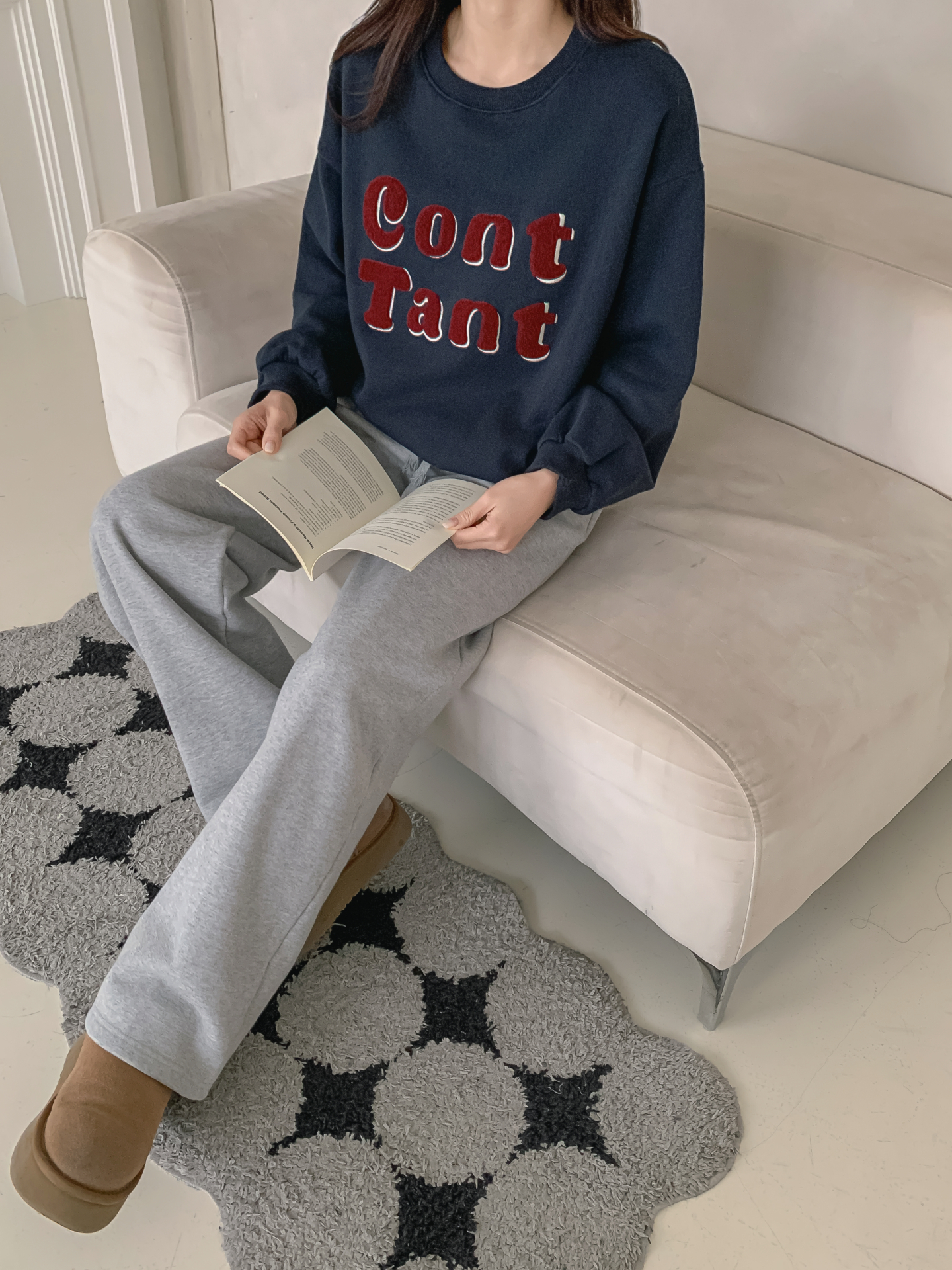 裏起毛ラウンドネック刺繍カラースウェット | 詳細画像24