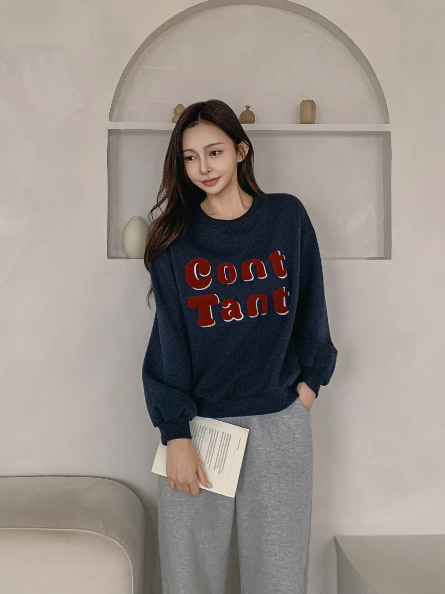 裏起毛ラウンドネック刺繍カラースウェット | 詳細画像27