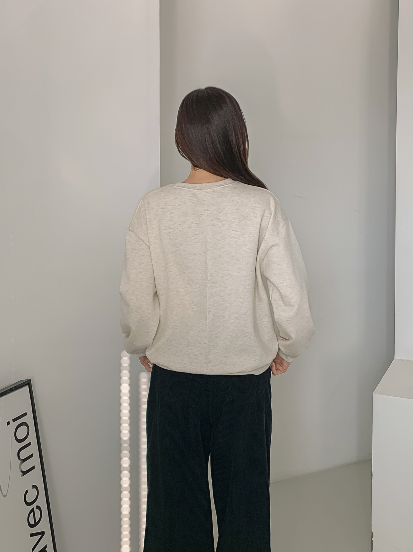 裏起毛ラウンドネックルーズ長袖プリントカラースウェット | 詳細画像7