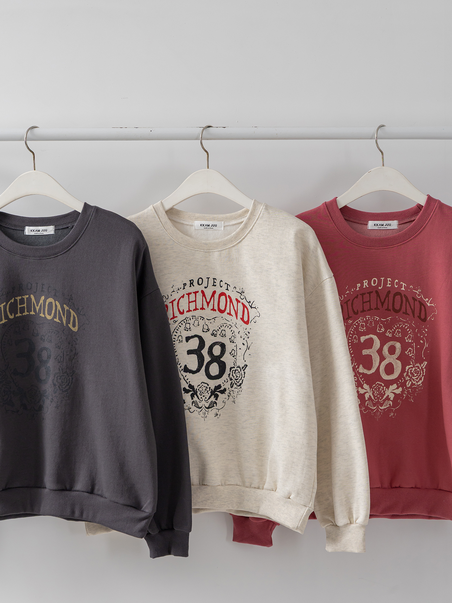 裏起毛ラウンドネックルーズ長袖プリントカラースウェット | 詳細画像34