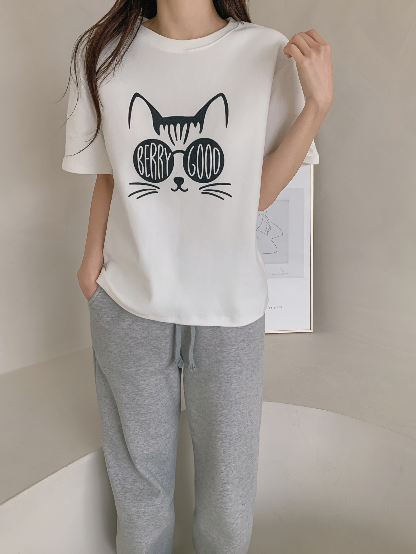 ラウンドネック半袖プリントTシャツ | 詳細画像10