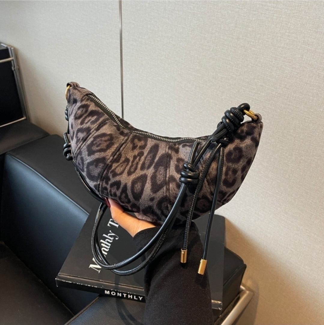 スエード調タッセルHラインレオパード無地ショルダーバッグ2TYPE | 詳細画像8