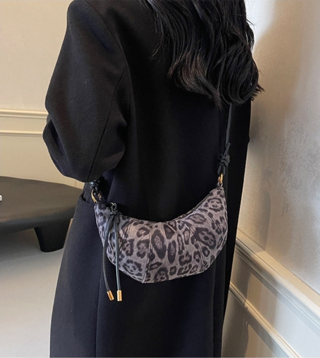 スエード調タッセルHラインレオパード無地ショルダーバッグ2TYPE | 詳細画像9