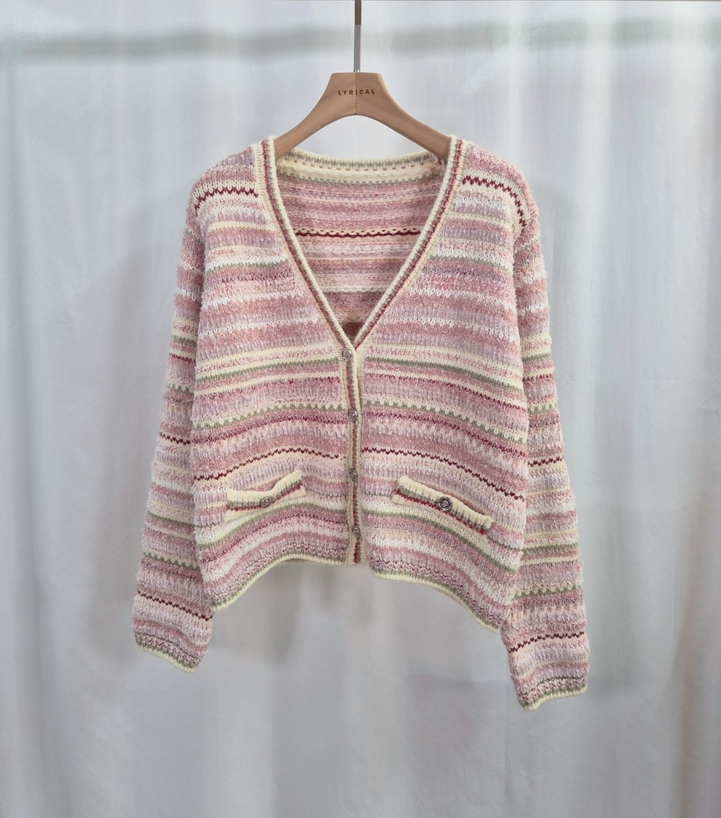 ツイードVネック配色カーディガン | 詳細画像8