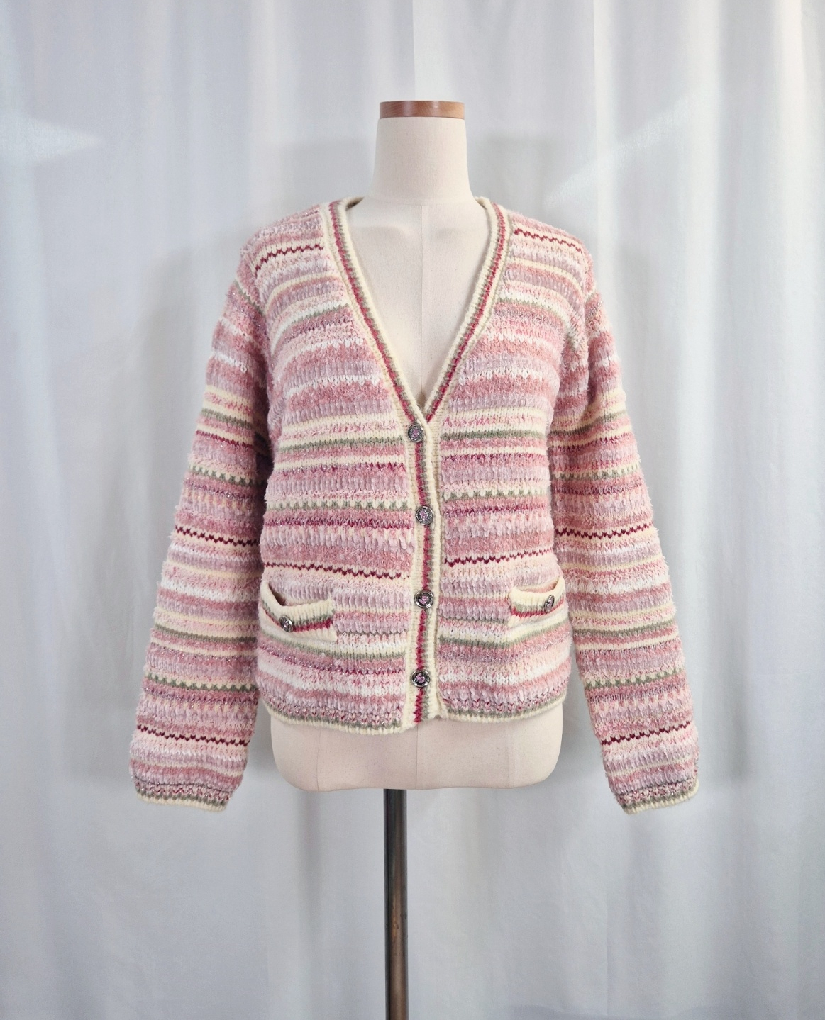 ツイードVネック配色カーディガン | 詳細画像7