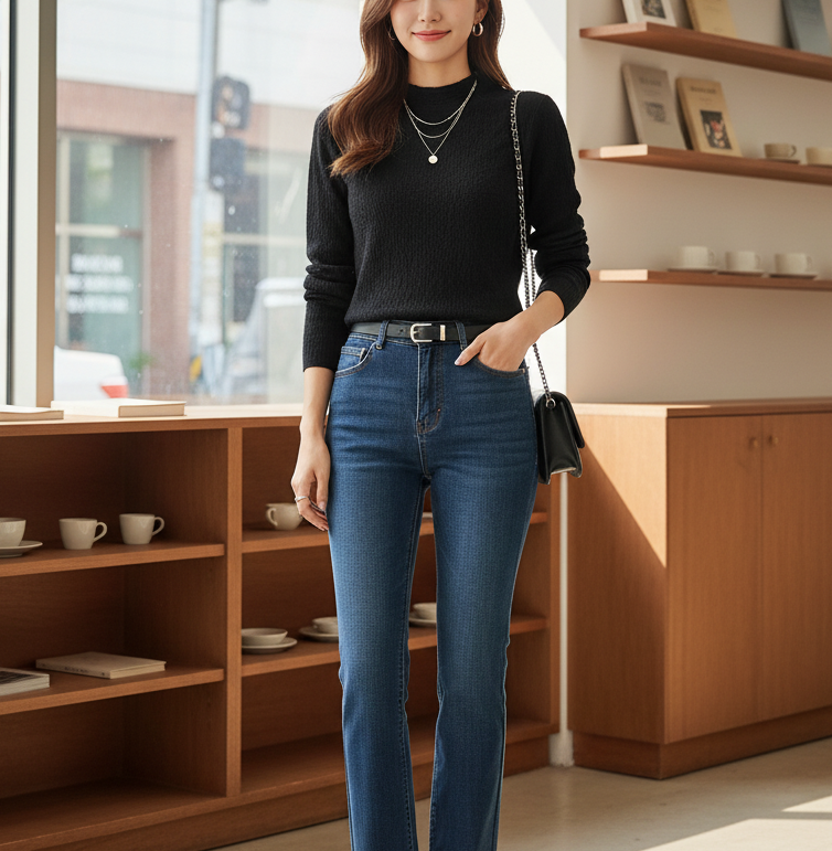 ストレッチハーフネックリンクルニット | 詳細画像3