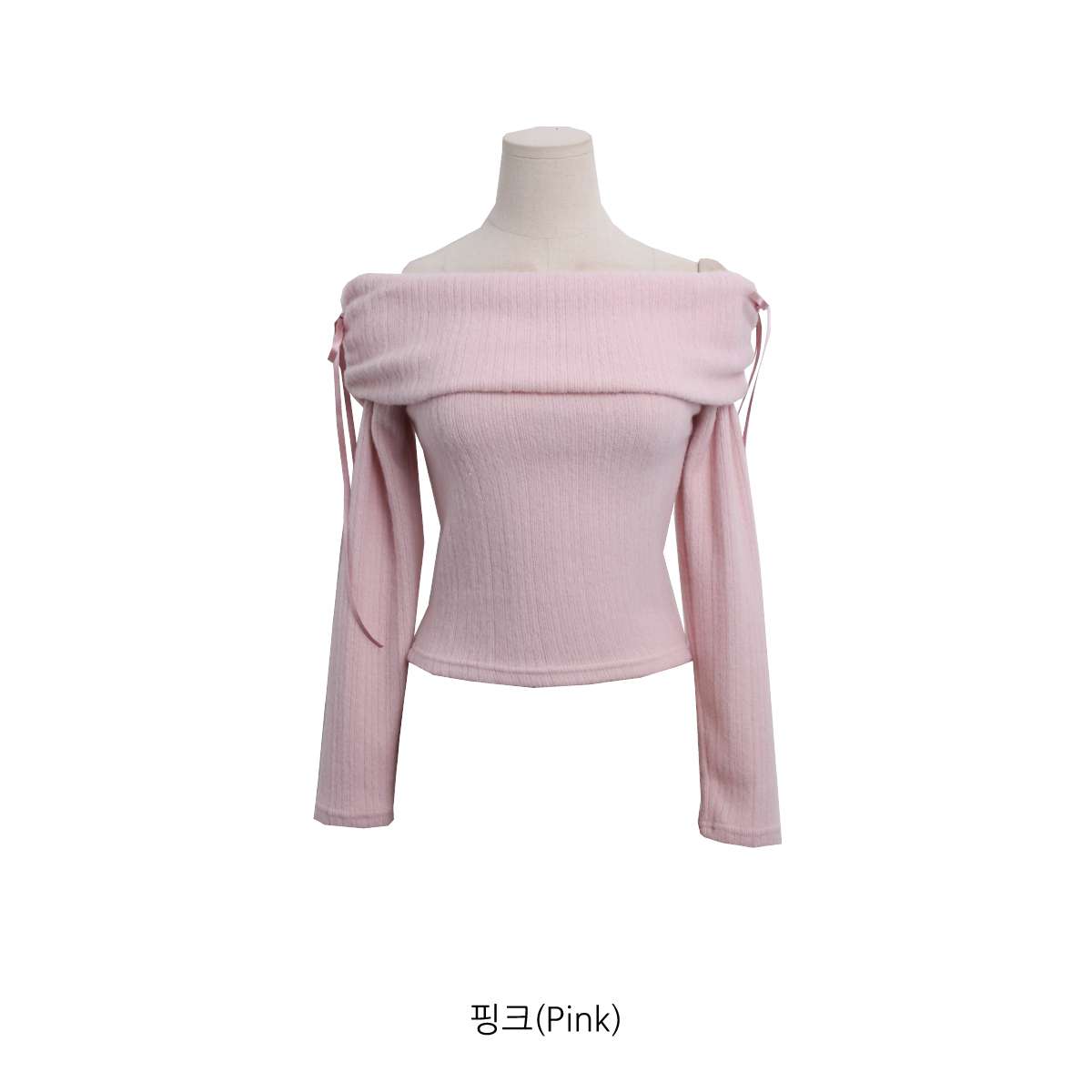 ストレッチオフショルダースリム長袖リボン柄ニット | 詳細画像15