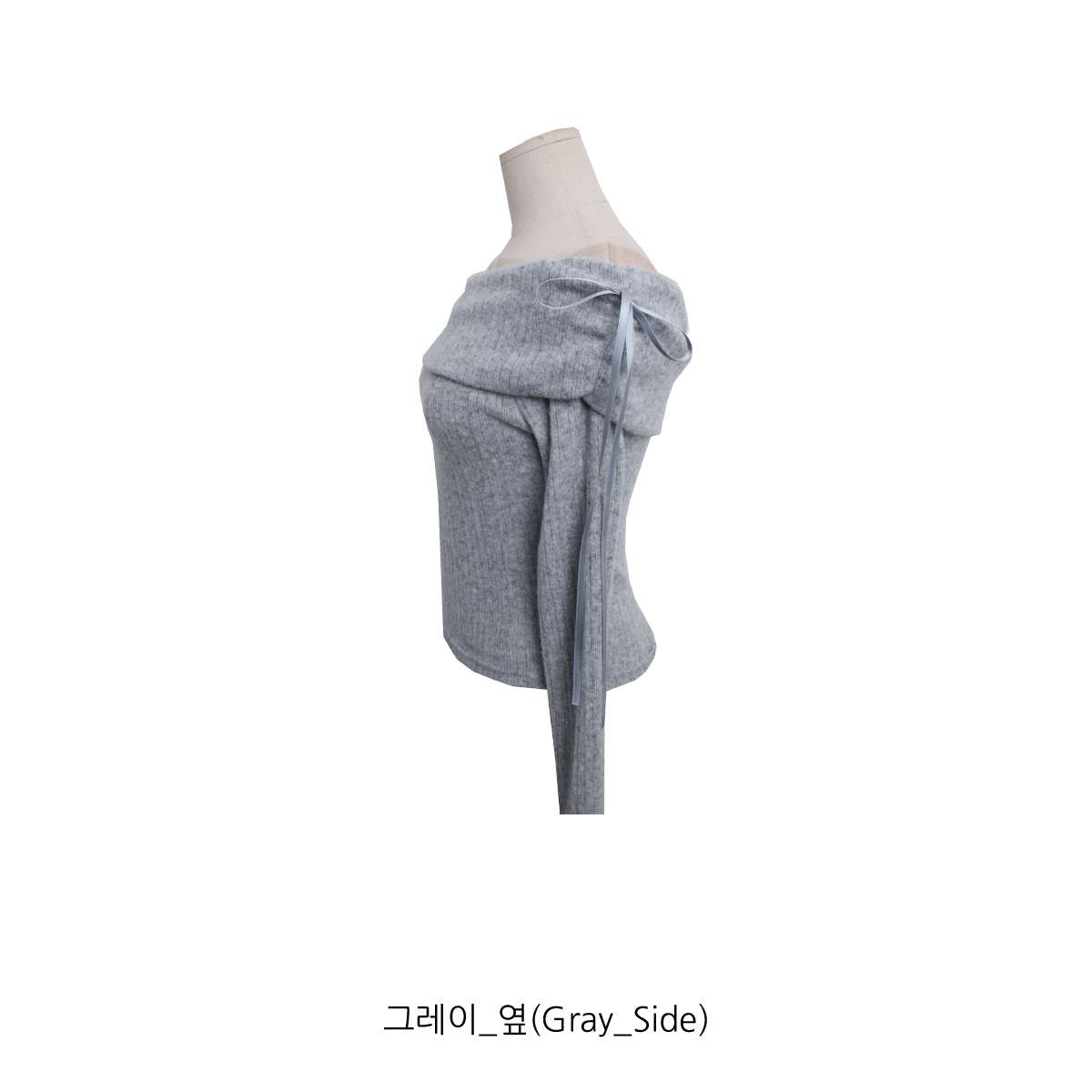 ストレッチオフショルダースリム長袖リボン柄ニット | 詳細画像19