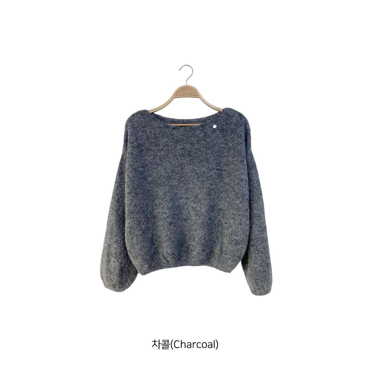 ソフトウール混モヘア混オフショルダーワンショルダールーズ長袖ニット | 詳細画像14