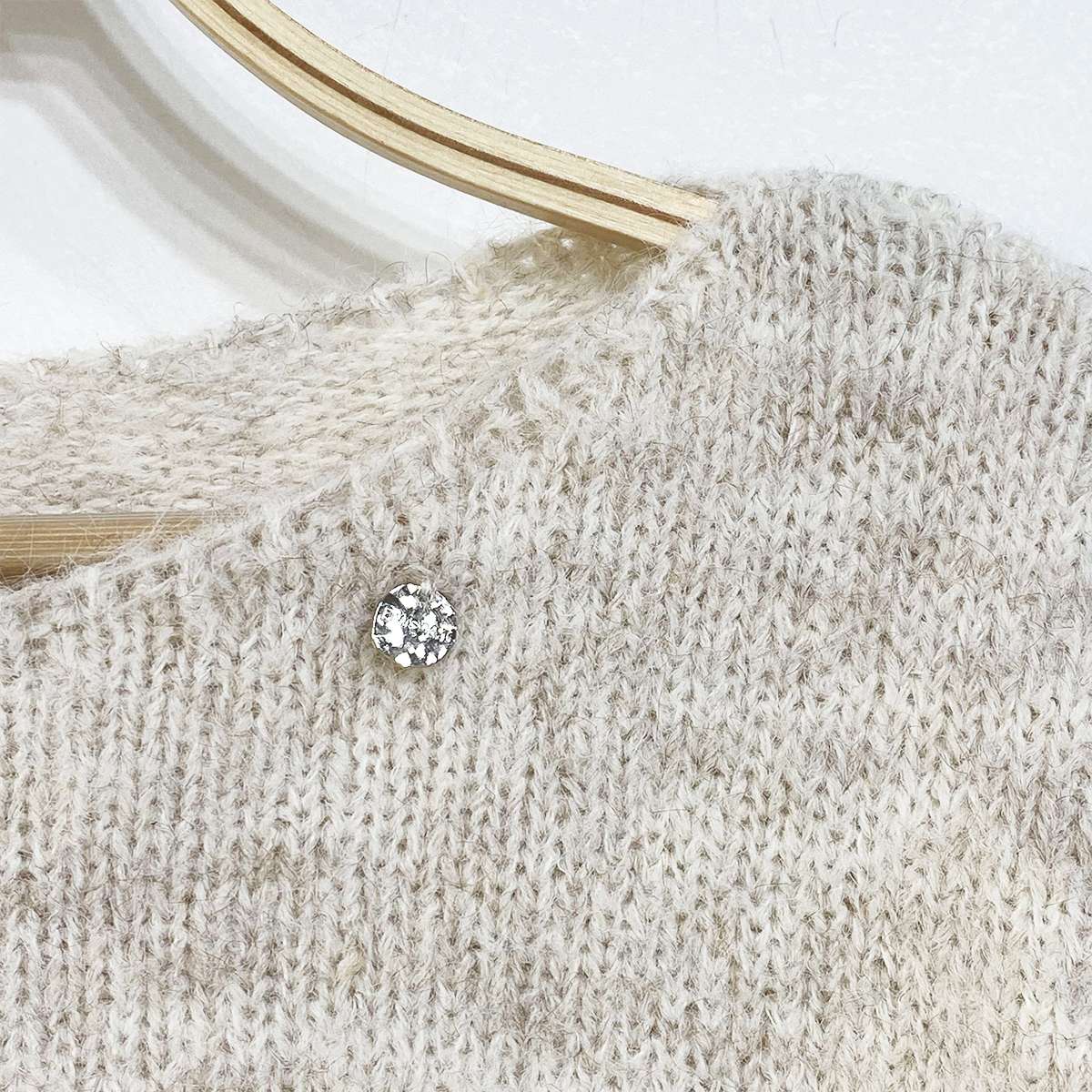 ソフトウール混モヘア混オフショルダーワンショルダールーズ長袖ニット | 詳細画像18