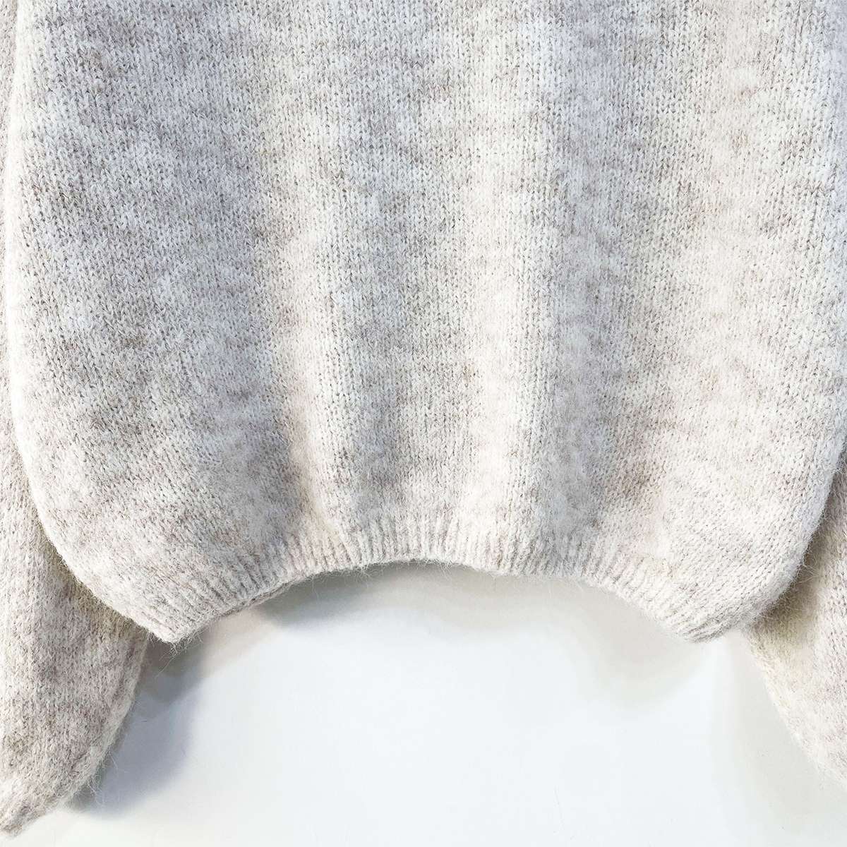 ソフトウール混モヘア混オフショルダーワンショルダールーズ長袖ニット | 詳細画像19