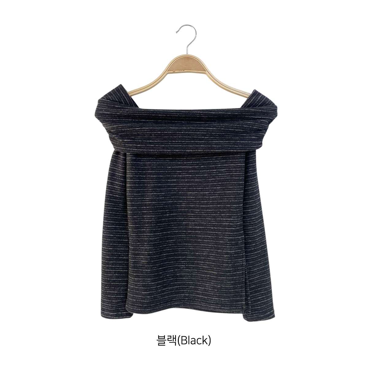 裏起毛オフショルダースリム長袖ボーダーニット | 詳細画像16