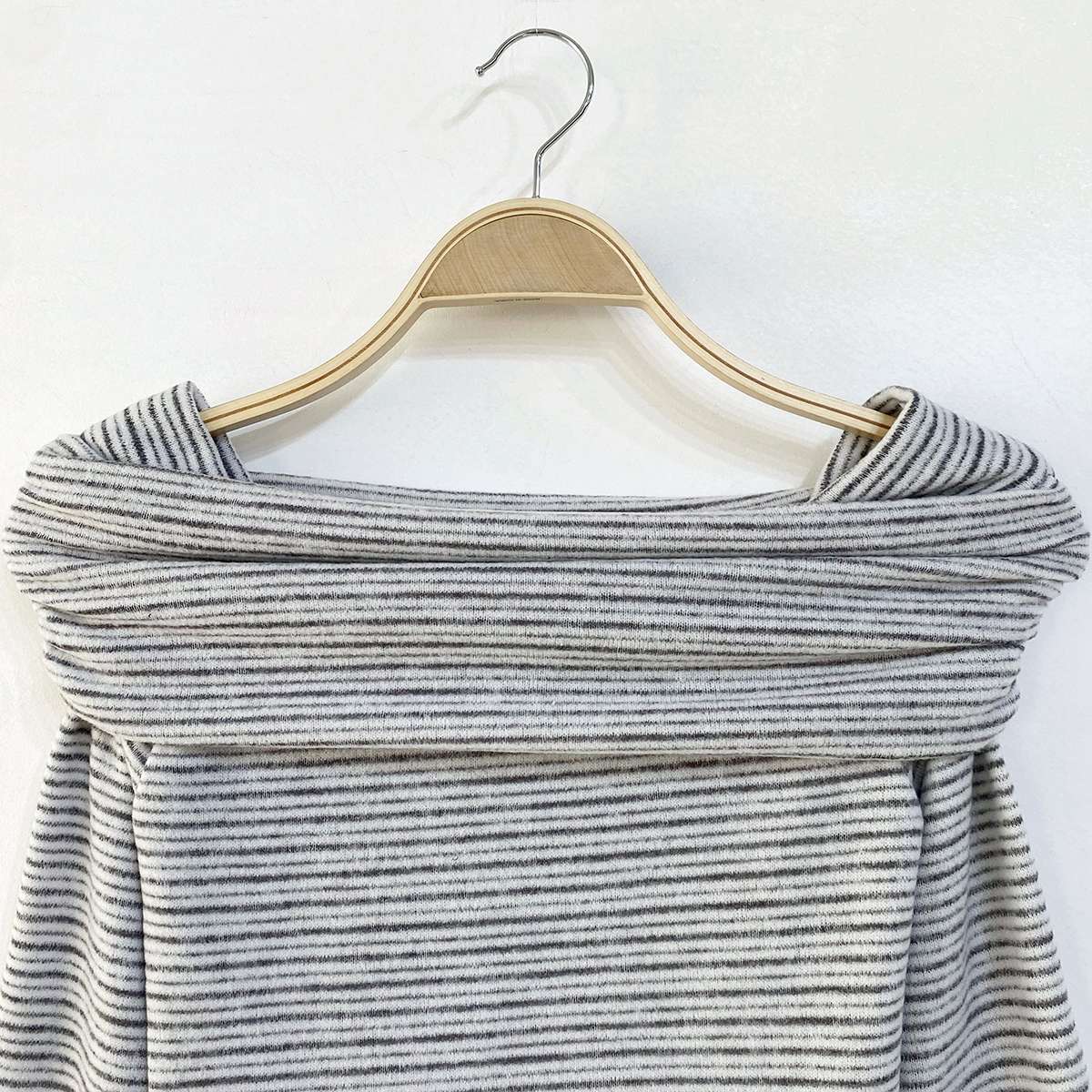 裏起毛オフショルダースリム長袖ボーダーニット | 詳細画像20