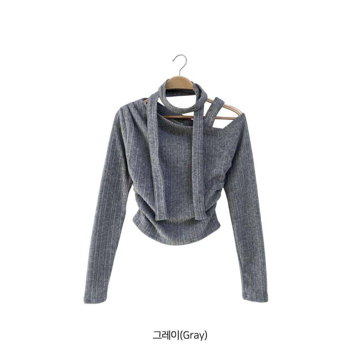 裏起毛オフショルダーワンショルダースリム長袖ニットストラップ付 | 詳細画像15